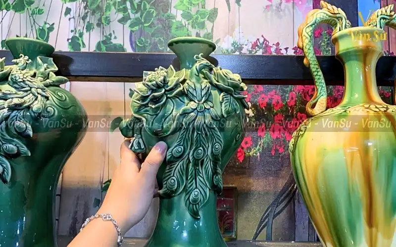 Bình hút lộc men ngọc lục bảo